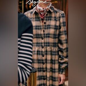 Sézane Leana Mini Wool Plaid Dress in Carreaux Brooklyn - EU/34 - US/2